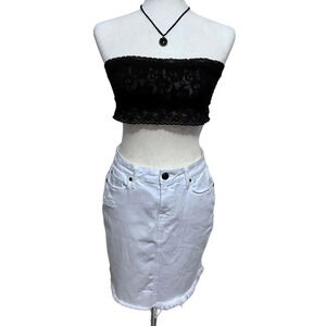 Fidelity Denim NWT White Jean Mini Skirt Women 26